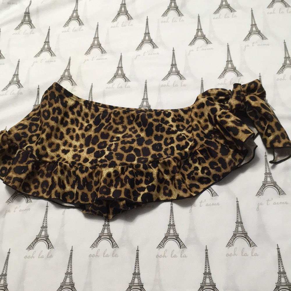 💐Smart & Sexy Side-tie Swim Skirt Sz S Leopard Print